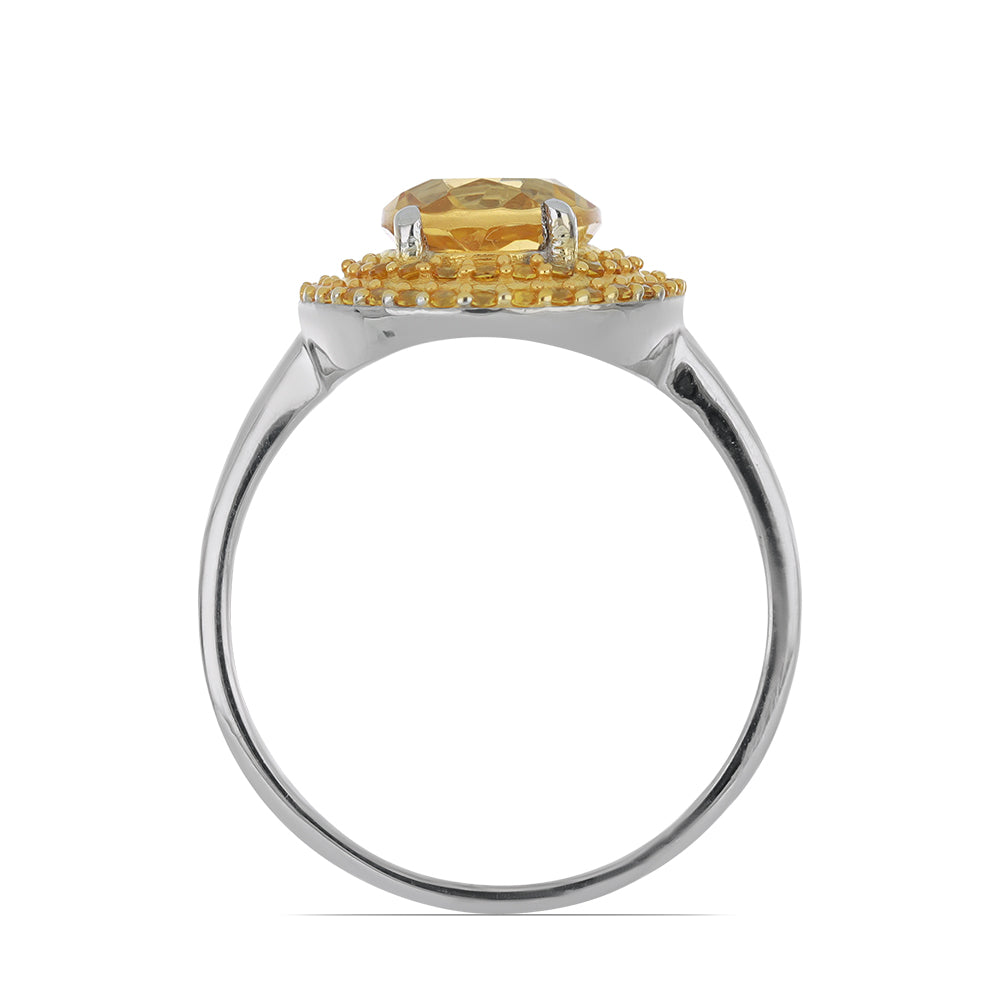 Silberring mit Zitrin aus dem Ural