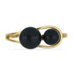 Goldplattierter Silberring mit schwarzem Onyx aus Suwar