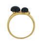 Goldplattierter Silberring mit schwarzem Onyx aus Suwar