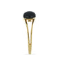 Goldplattierter Silberring mit schwarzem Onyx aus Suwar