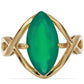 Goldplattierter Silberring mit grünem Achat