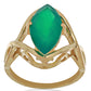 Goldplattierter Silberring mit grünem Achat