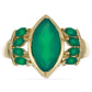 Goldplattierter Silberring mit grünem Achat