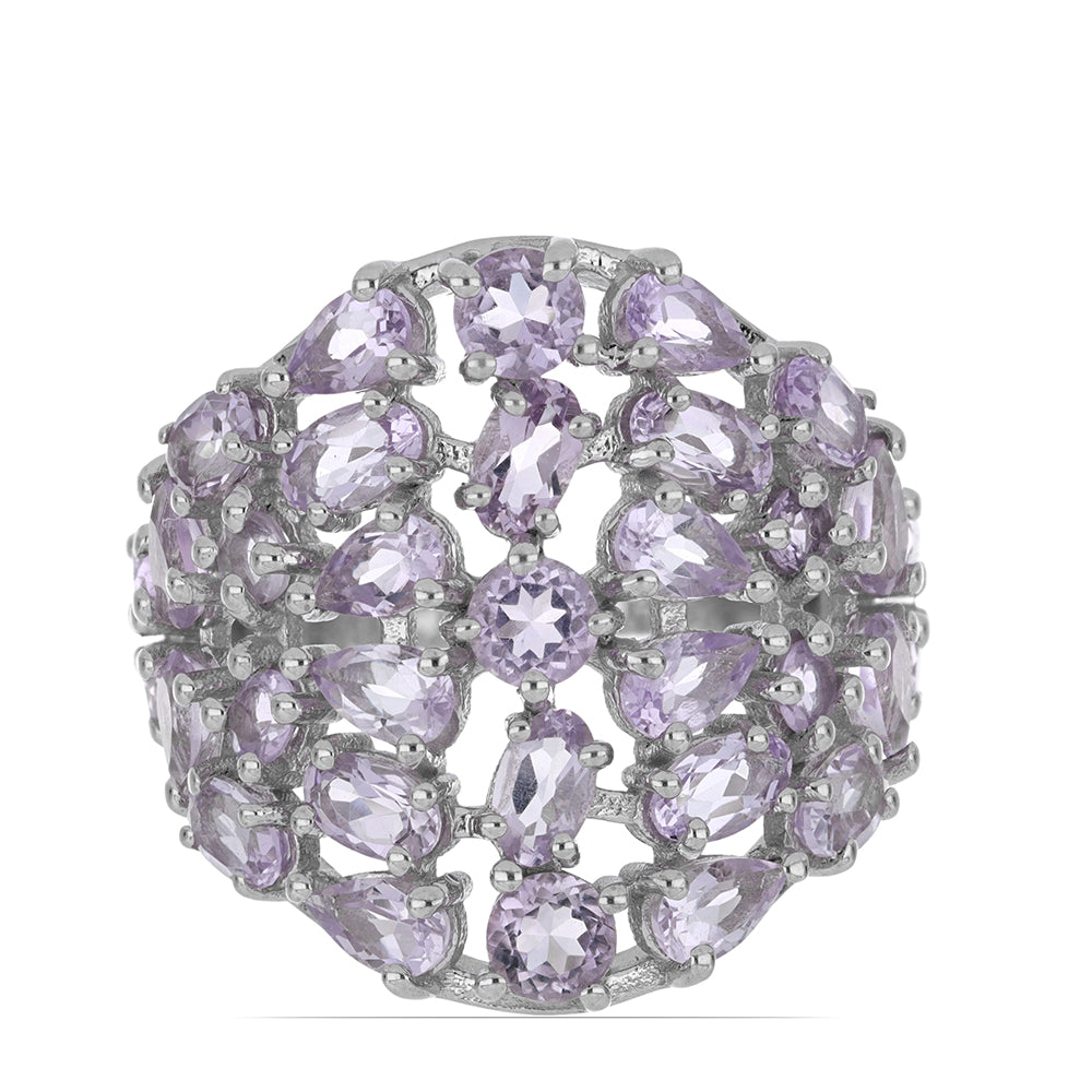 Silberring mit Rose De France Amethyst