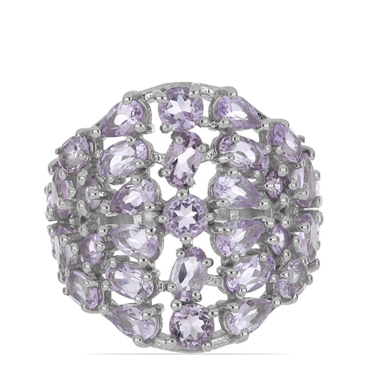 Silberring mit Rose De France Amethyst