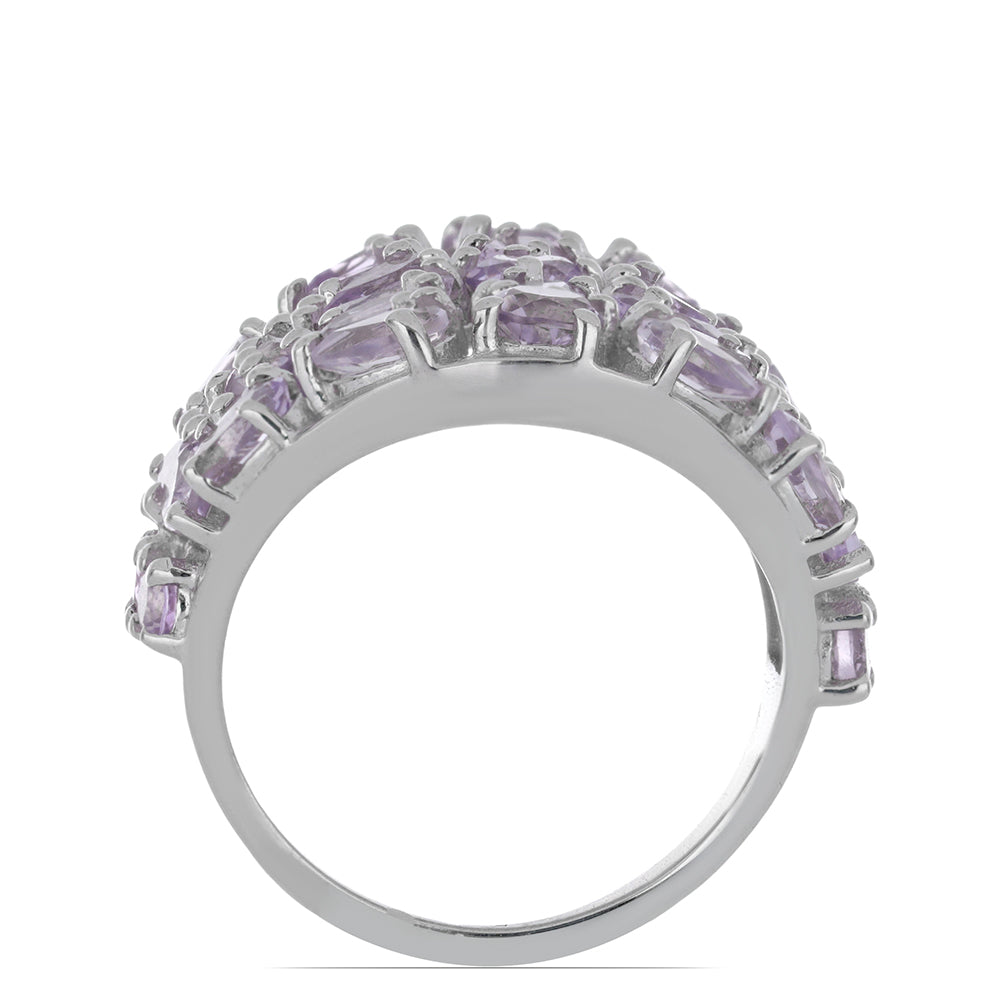 Silberring mit Rose De France Amethyst