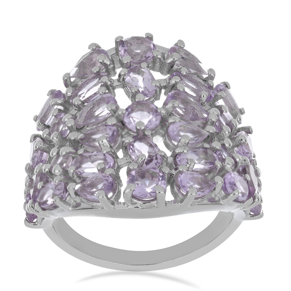 Silberring mit Rose De France Amethyst 3 