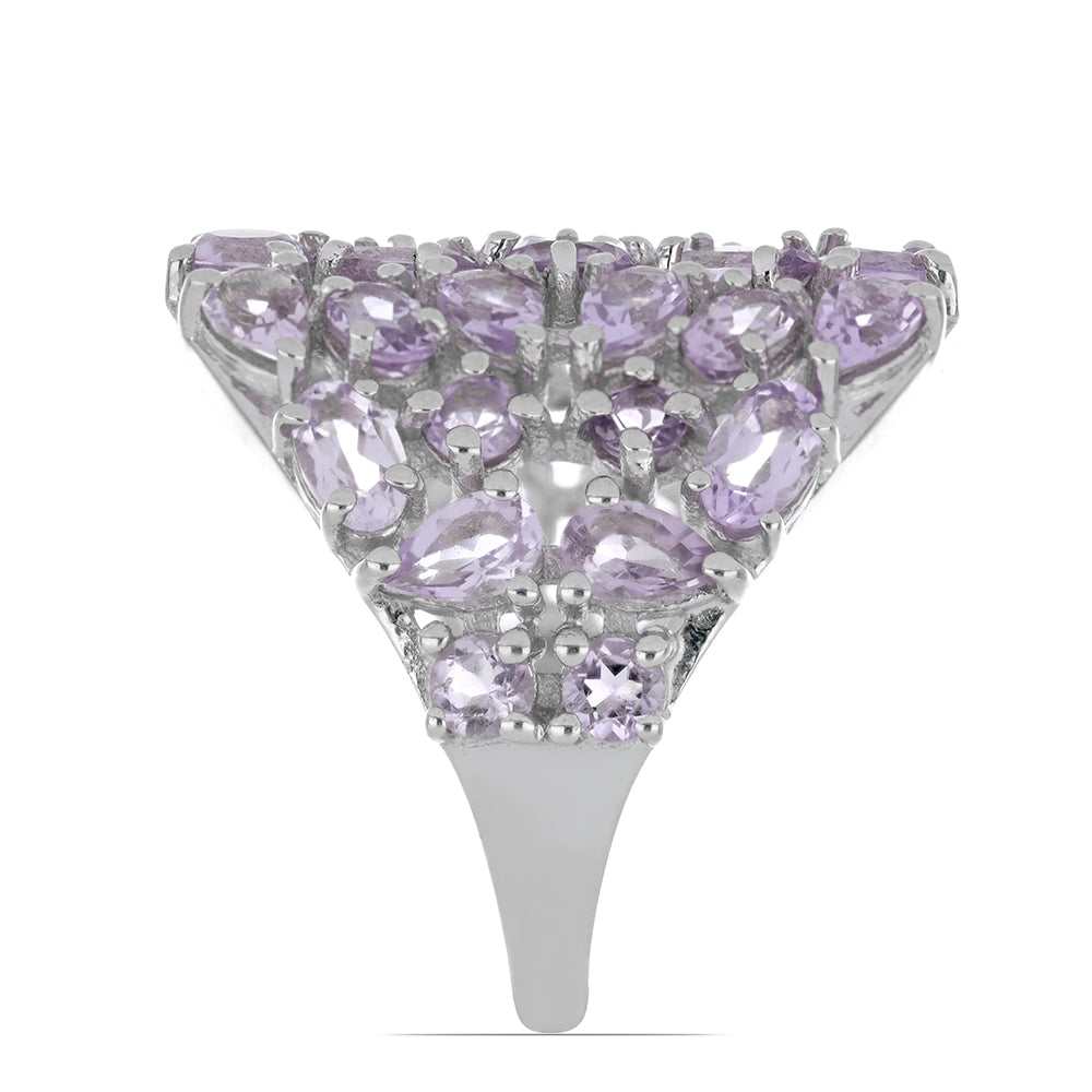 Silberring mit Rose De France Amethyst 4 