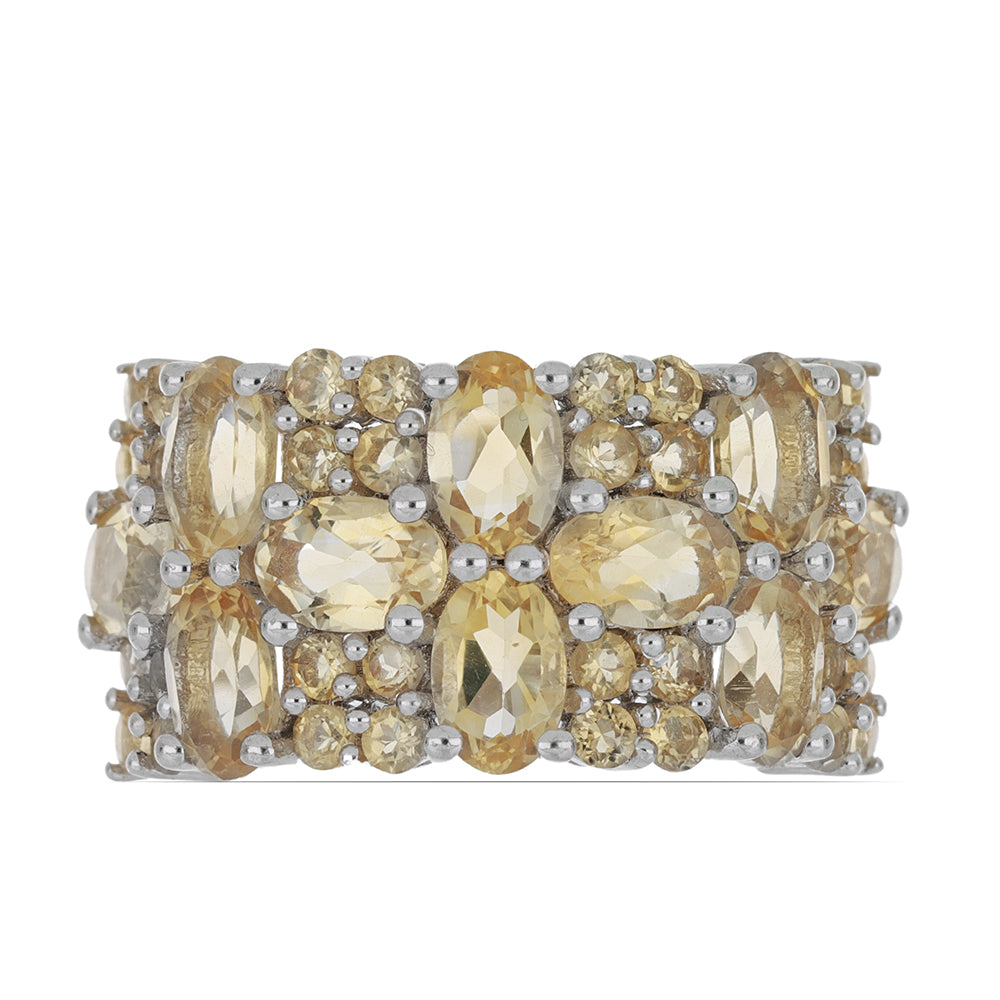 Silberring mit Zitrin aus dem Ural