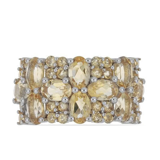 Silberring mit Zitrin aus dem Ural