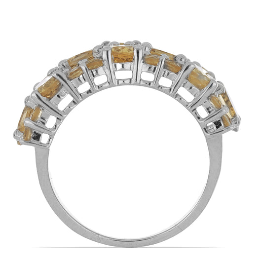 Silberring mit Zitrin aus dem Ural