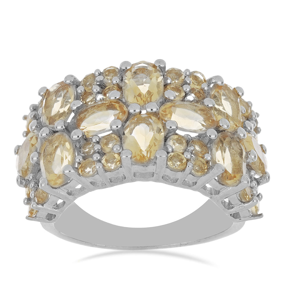 Silberring mit Zitrin aus dem Ural