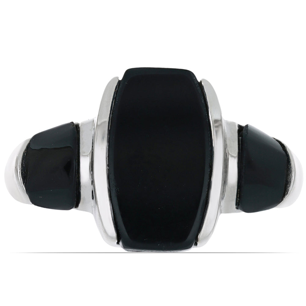 Silberring mit schwarzem Onyx aus Suwar