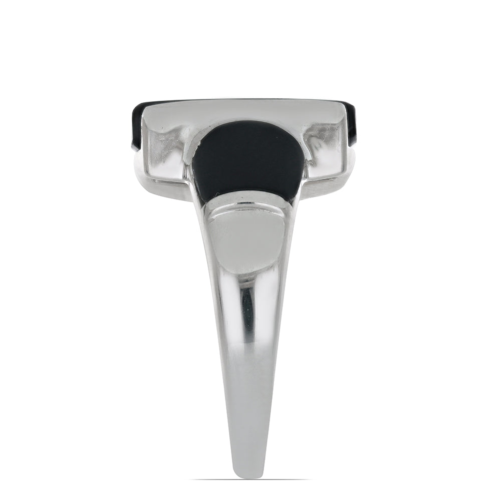 Silberring mit schwarzem Onyx aus Suwar
