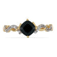 Goldplattierter Silberring mit schwarzem Onyx aus Suwar und weißem Topas