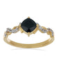 Goldplattierter Silberring mit schwarzem Onyx aus Suwar und weißem Topas