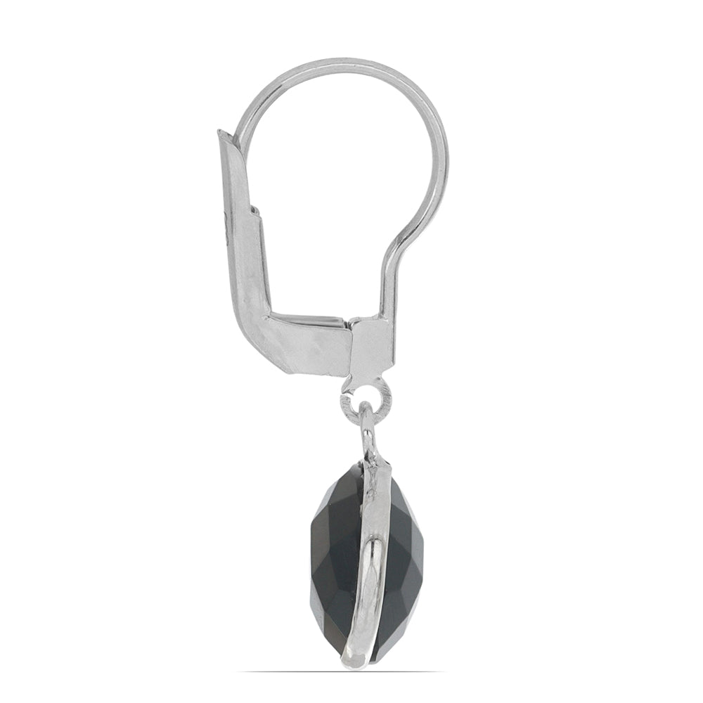 Silberohrringe mit schwarzem Onyx aus Suwar