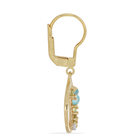 Goldplattierte Silberohrringe mit Peridot aus Changbai