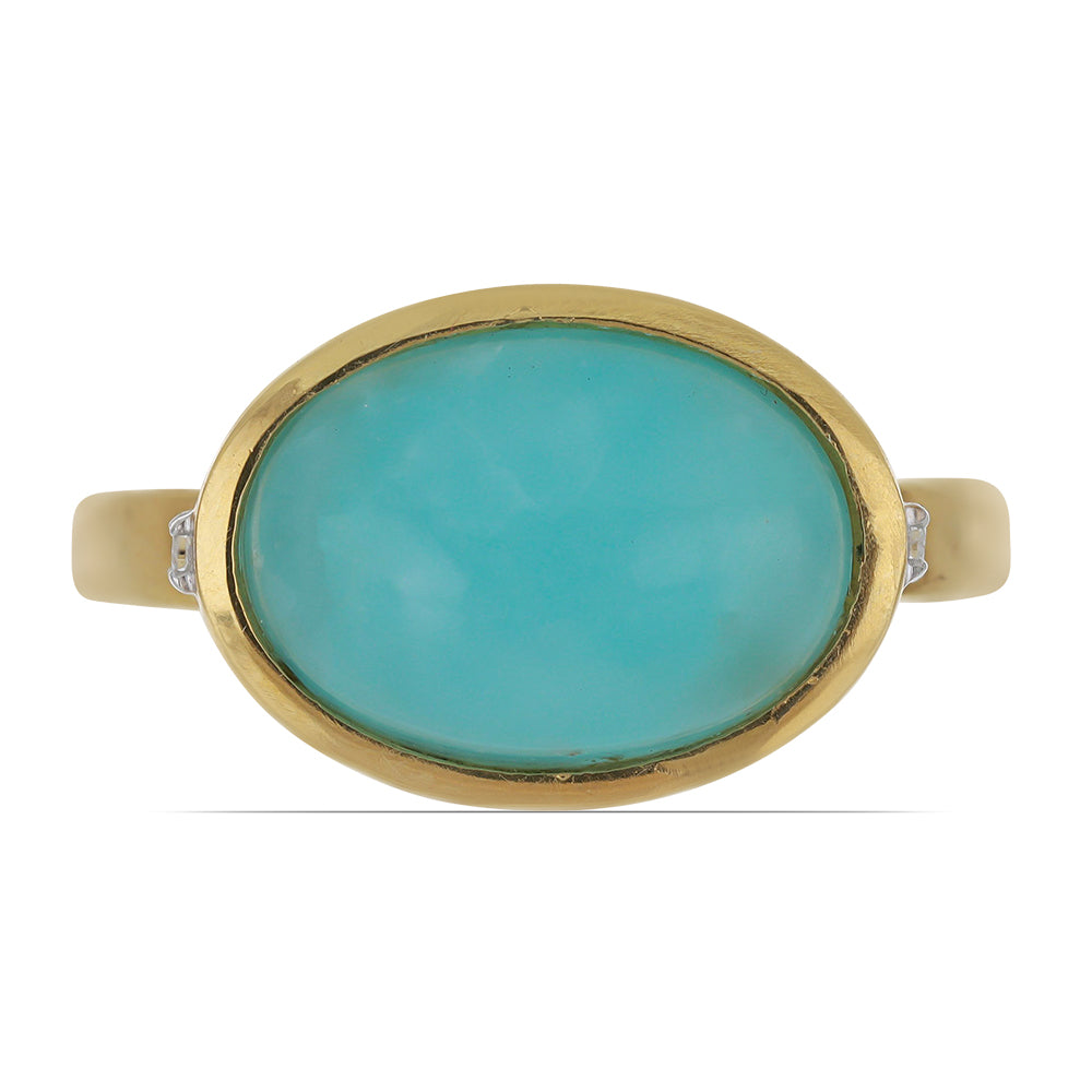 Goldplattierter Silberring mit weißem Topas 1 