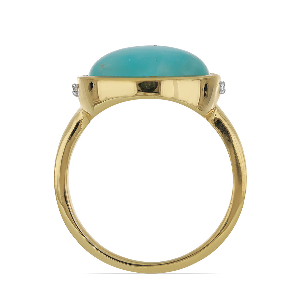 Goldplattierter Silberring mit weißem Topas 2 