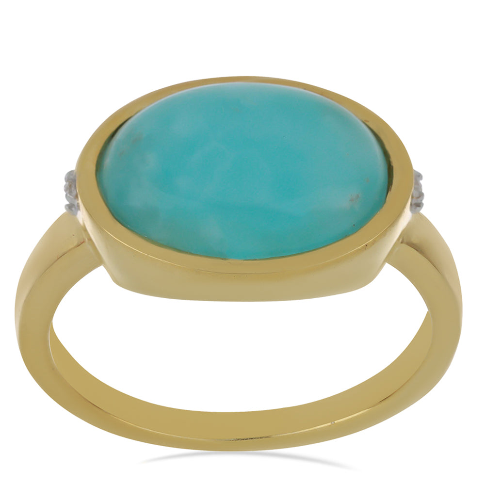 Goldplattierter Silberring mit weißem Topas