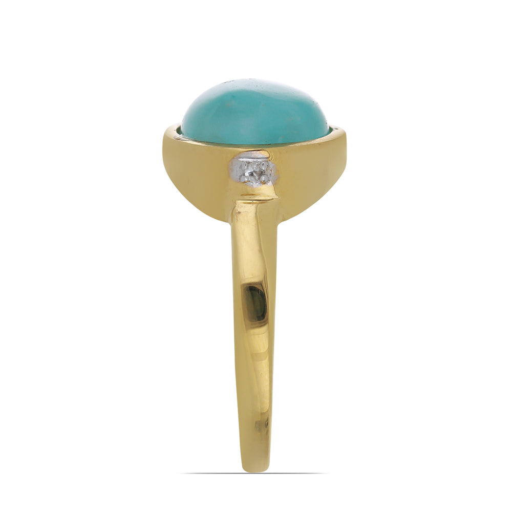 Goldplattierter Silberring mit weißem Topas 4 