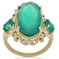 Goldplattierter Silberring mit grünem Achat