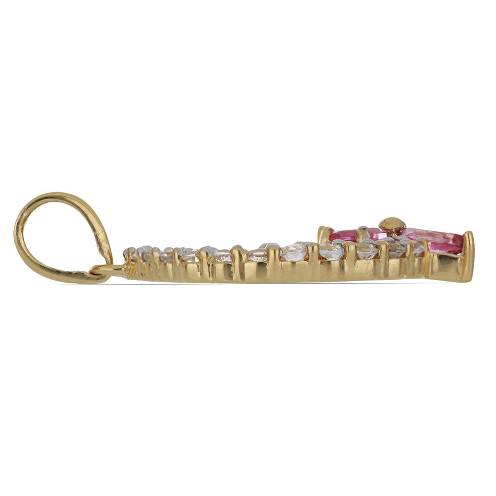 Goldplattierter Silberanhänger mit rosa Topas und weißem Topas