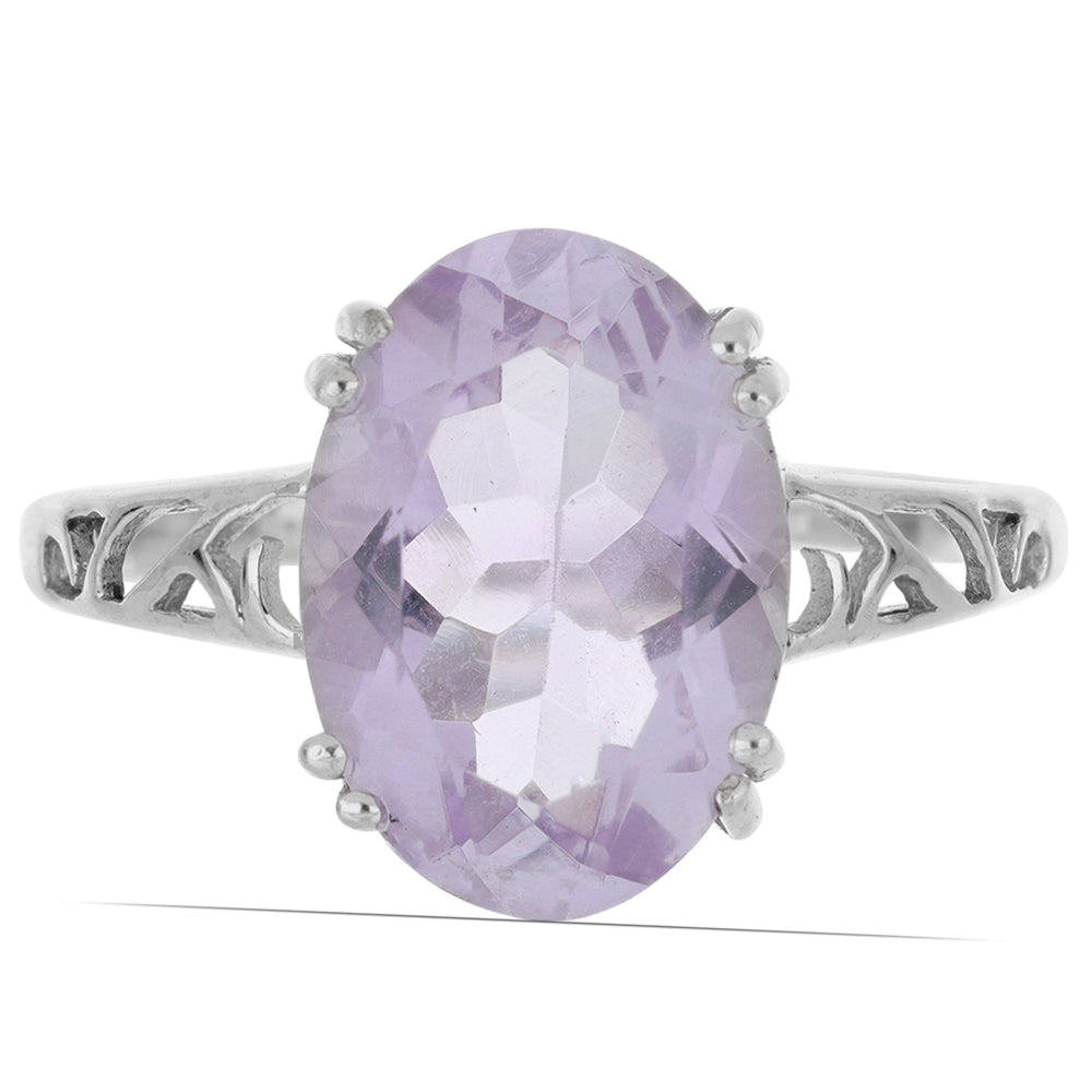 Silberring mit Rose De France Amethyst 1 