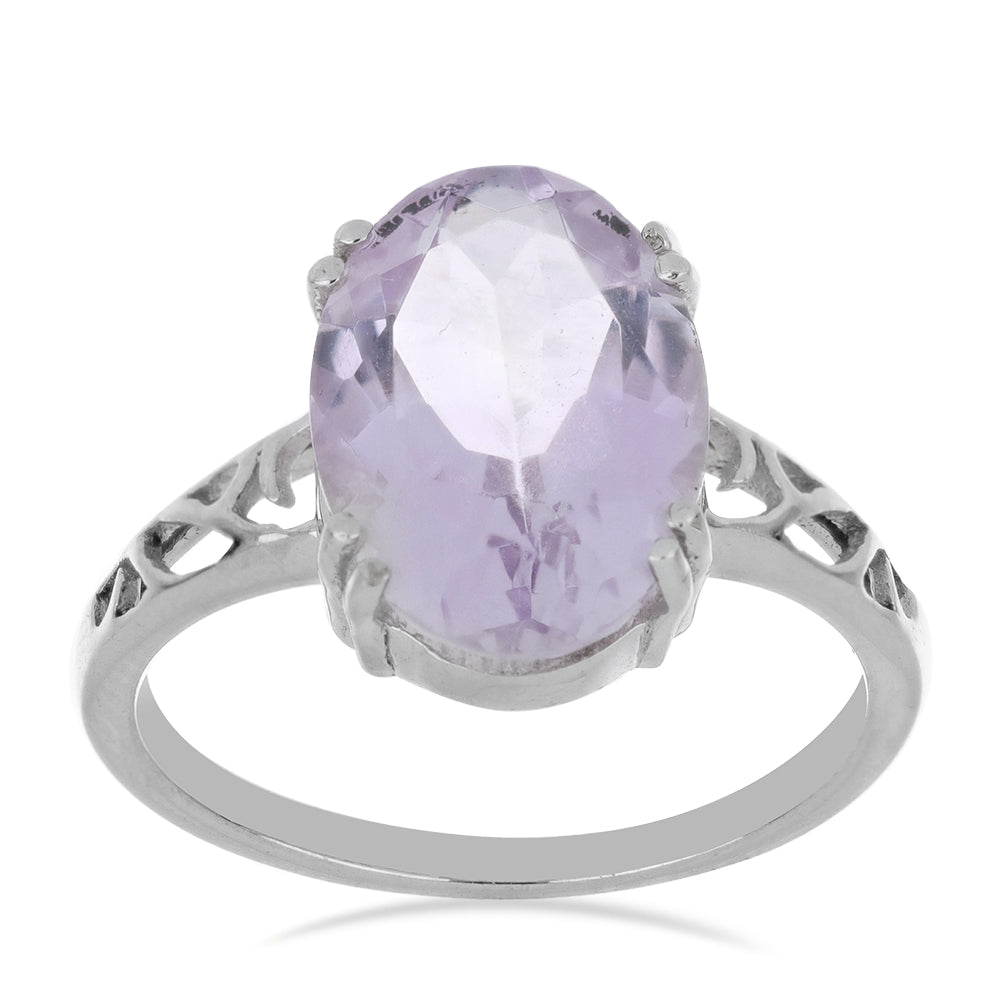 Silberring mit Rose De France Amethyst 3 