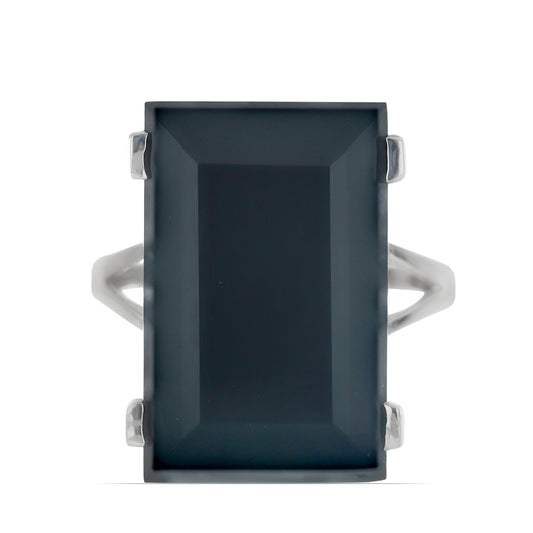 Silberring mit schwarzem Onyx aus Suwar
