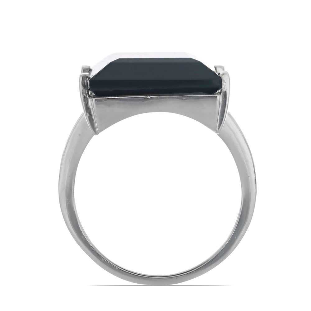 Silberring mit schwarzem Onyx aus Suwar