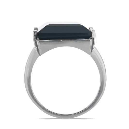 Silberring mit schwarzem Onyx aus Suwar