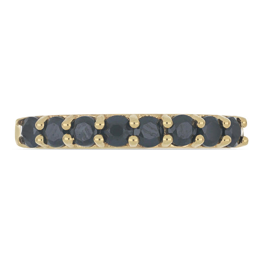 Goldplattierter Silberring mit schwarzem Onyx aus Suwar