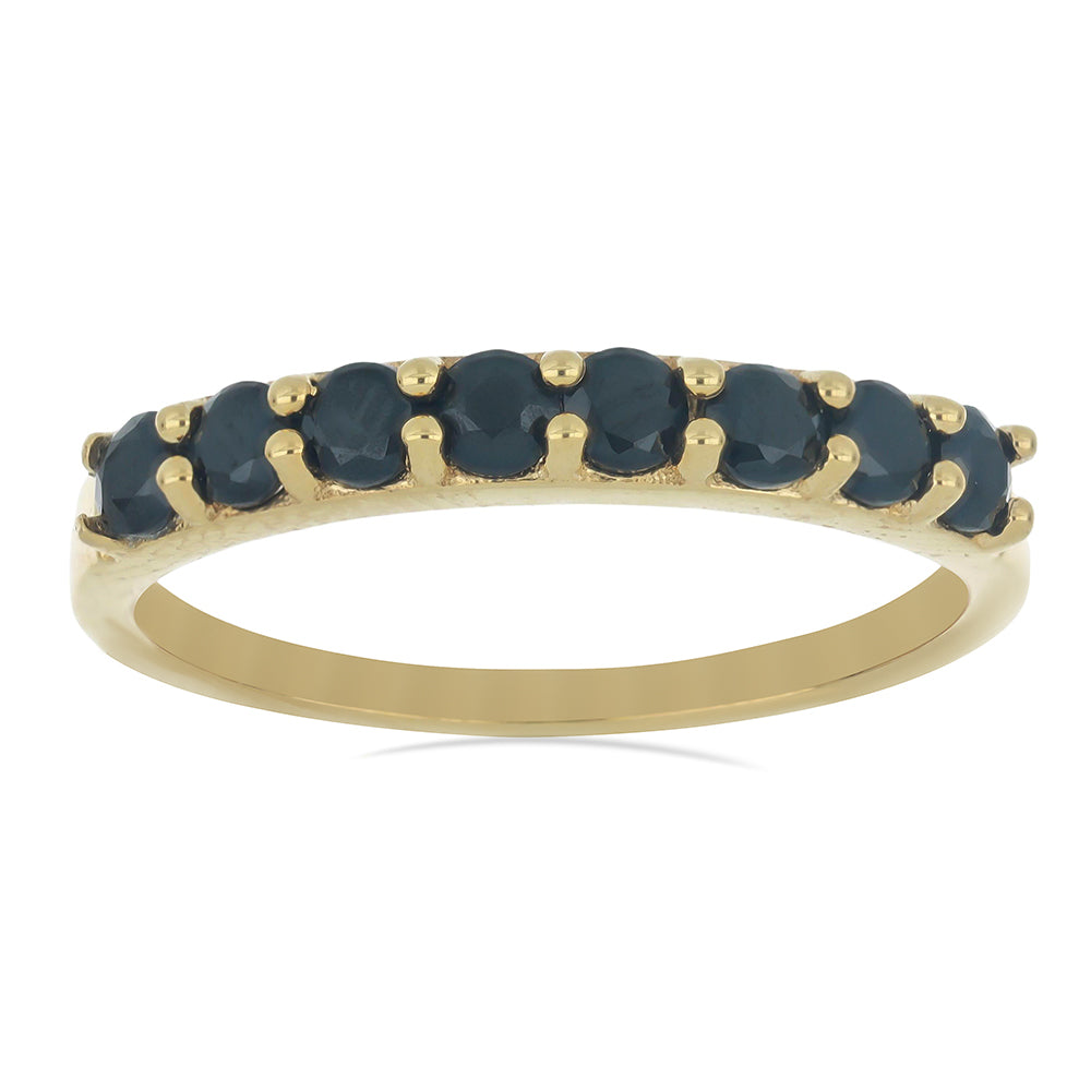 Goldplattierter Silberring mit schwarzem Onyx aus Suwar 3 