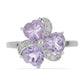 Silberring mit Rose De France Amethyst und weißem Topas