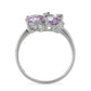 Silberring mit Rose De France Amethyst und weißem Topas
