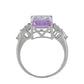 Silberring mit Rose De France Amethyst und weißem Topas