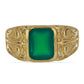 Goldplattierter Silberring mit grünem Achat