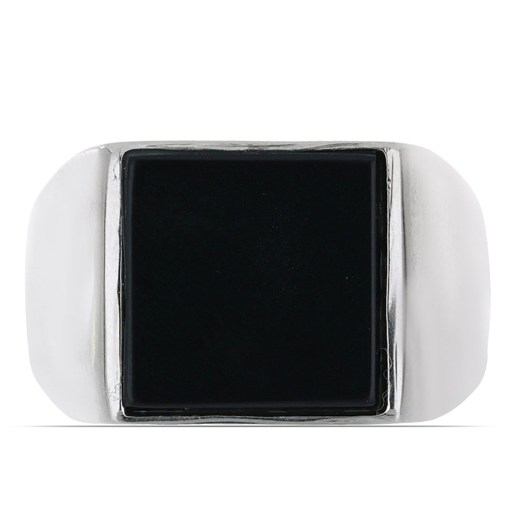 Silberring mit schwarzem Onyx aus Suwar