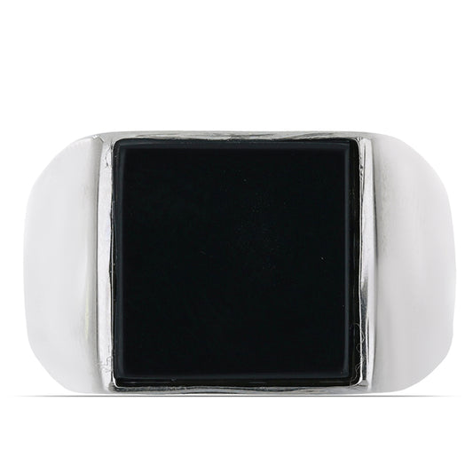 Silberring mit schwarzem Onyx aus Suwar