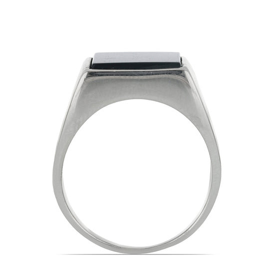 Silberring mit schwarzem Onyx aus Suwar