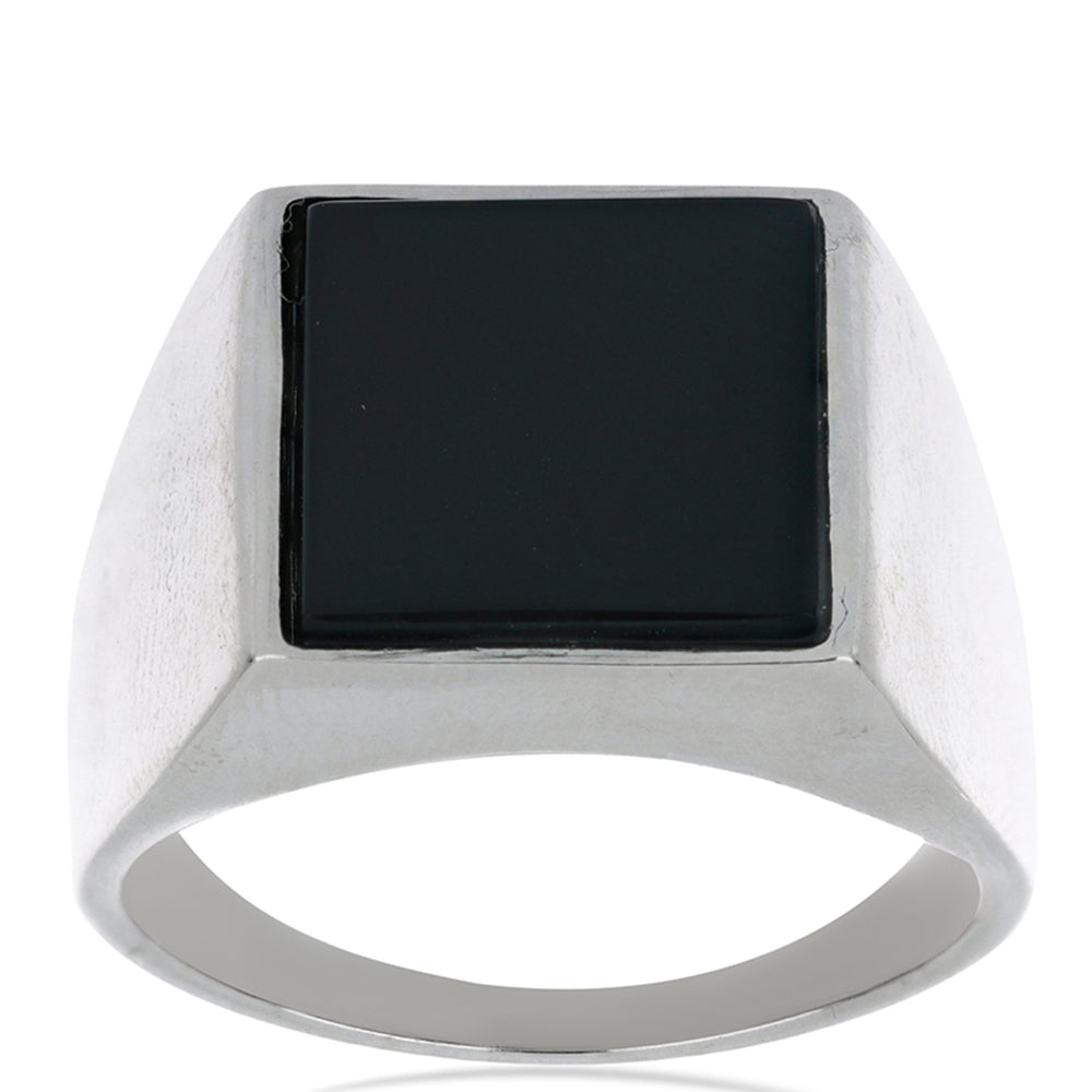 Silberring mit schwarzem Onyx aus Suwar