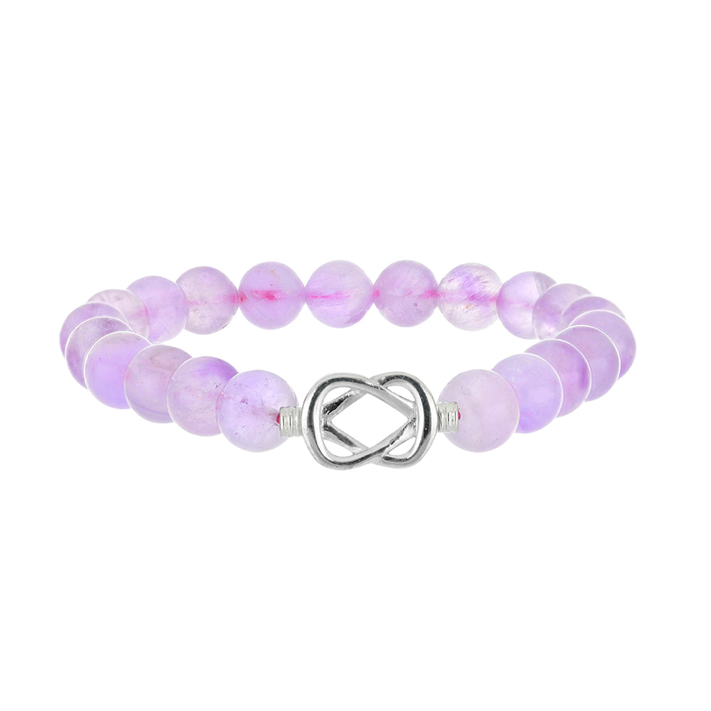 Silberarmband mit Rose De France Amethyst 1 