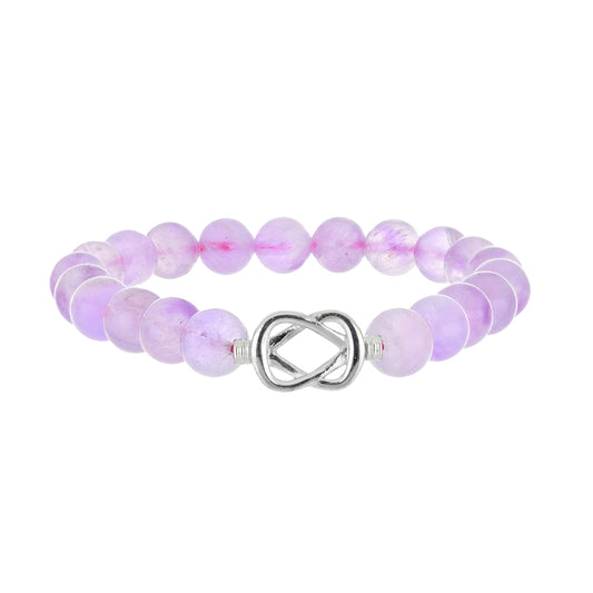 Silberarmband mit Rose De France Amethyst