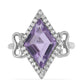 Silberring mit Rose De France Amethyst und weißem Topas