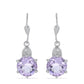 Silberohrringe mit Rose De France Amethyst und weißem Topas