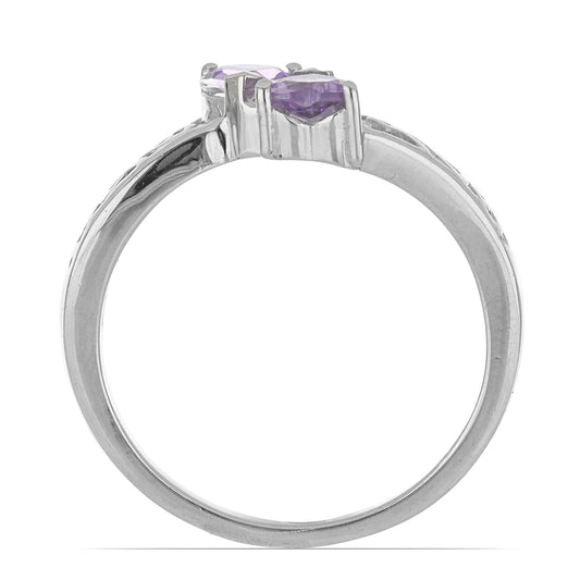 Silberring mit Rose De France Amethyst