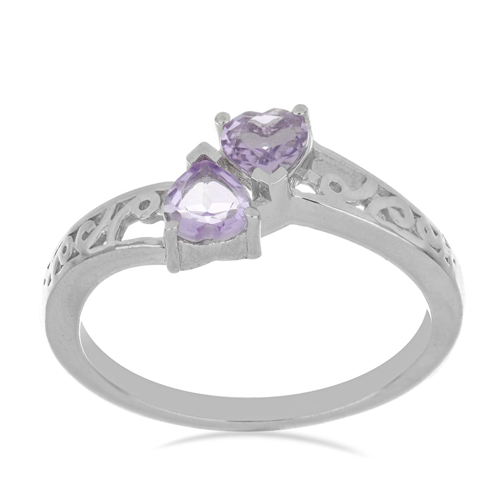 Silberring mit Rose De France Amethyst