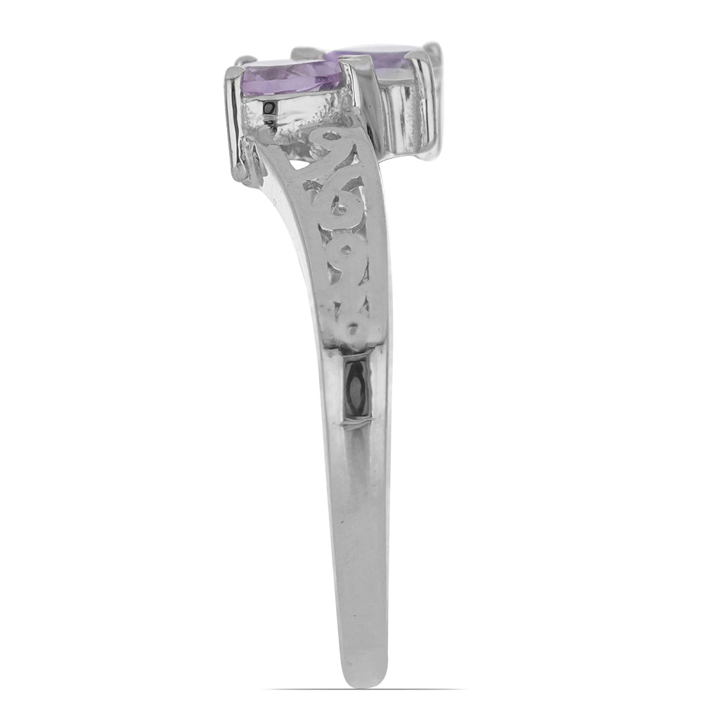Silberring mit Rose De France Amethyst